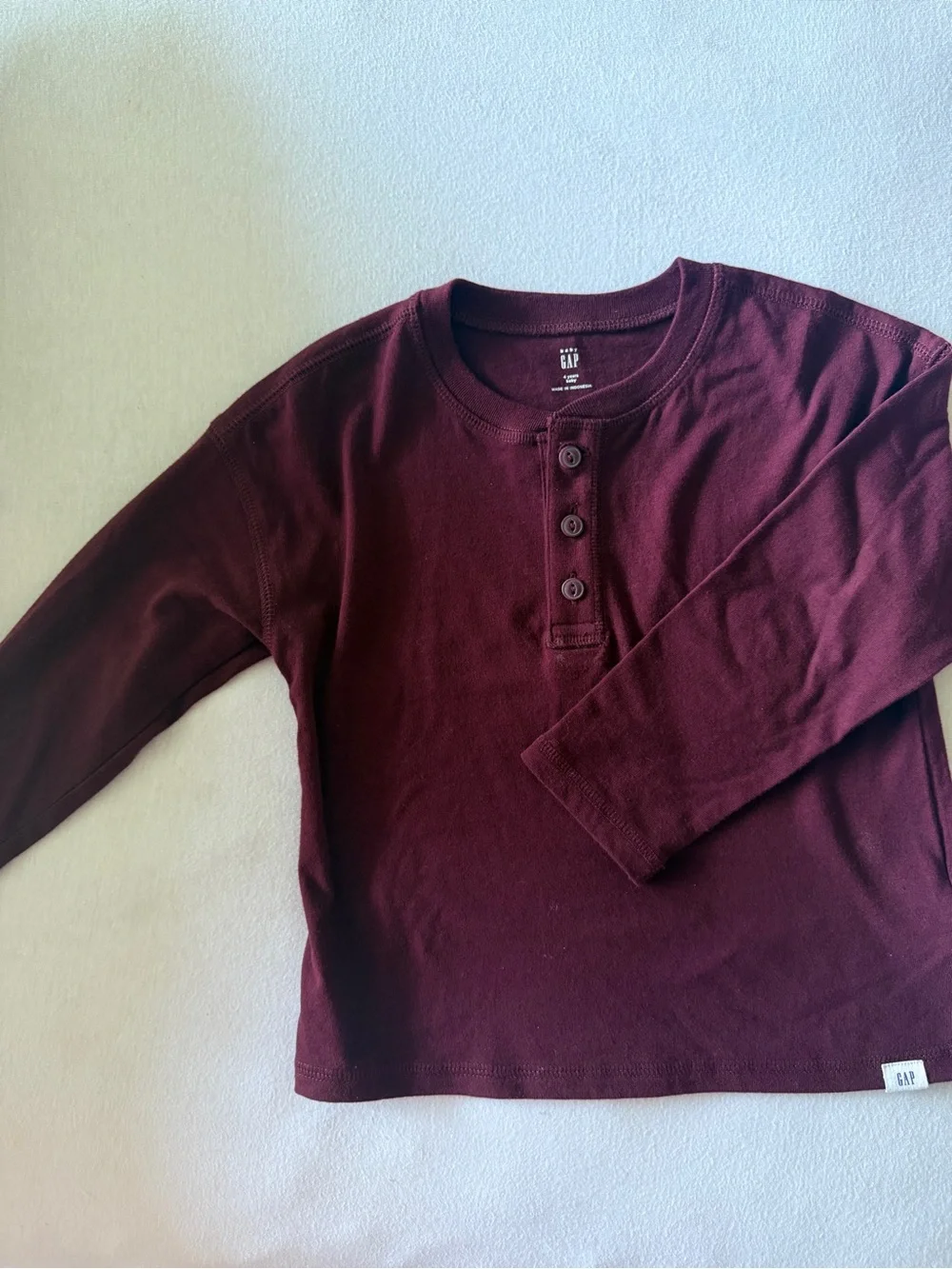 GAP Kids Long-Sleeve Henley Shirt - Burgundy